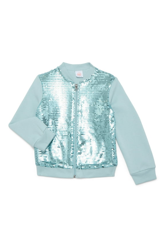 Little Girls Sequin Bomber Jacket, Sizes 4-10