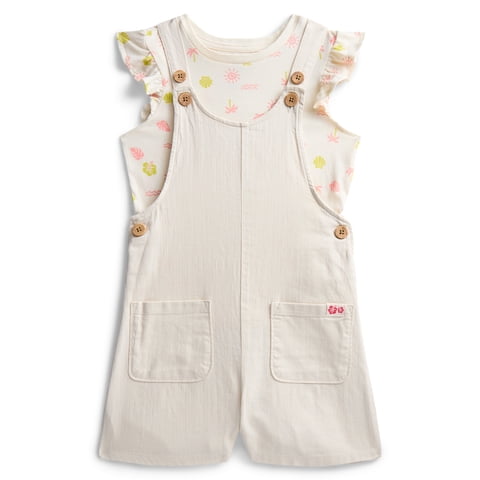 Girls Shortall and Short Sleeve Tee Set, 2-Piece, Sizes 4-10