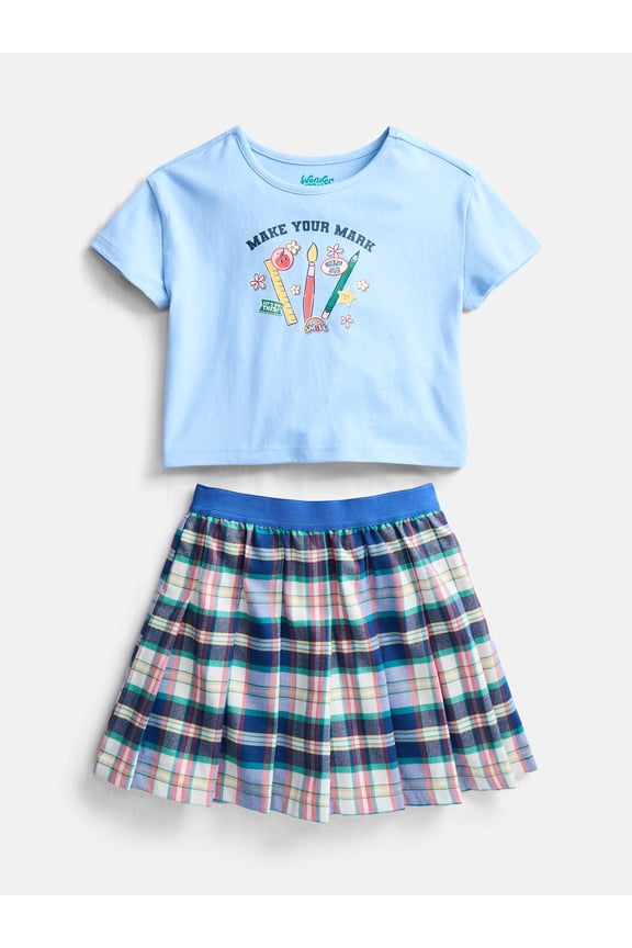 Little Girls T-Shirt and Scooter Skirt Set, Sizes 4-10