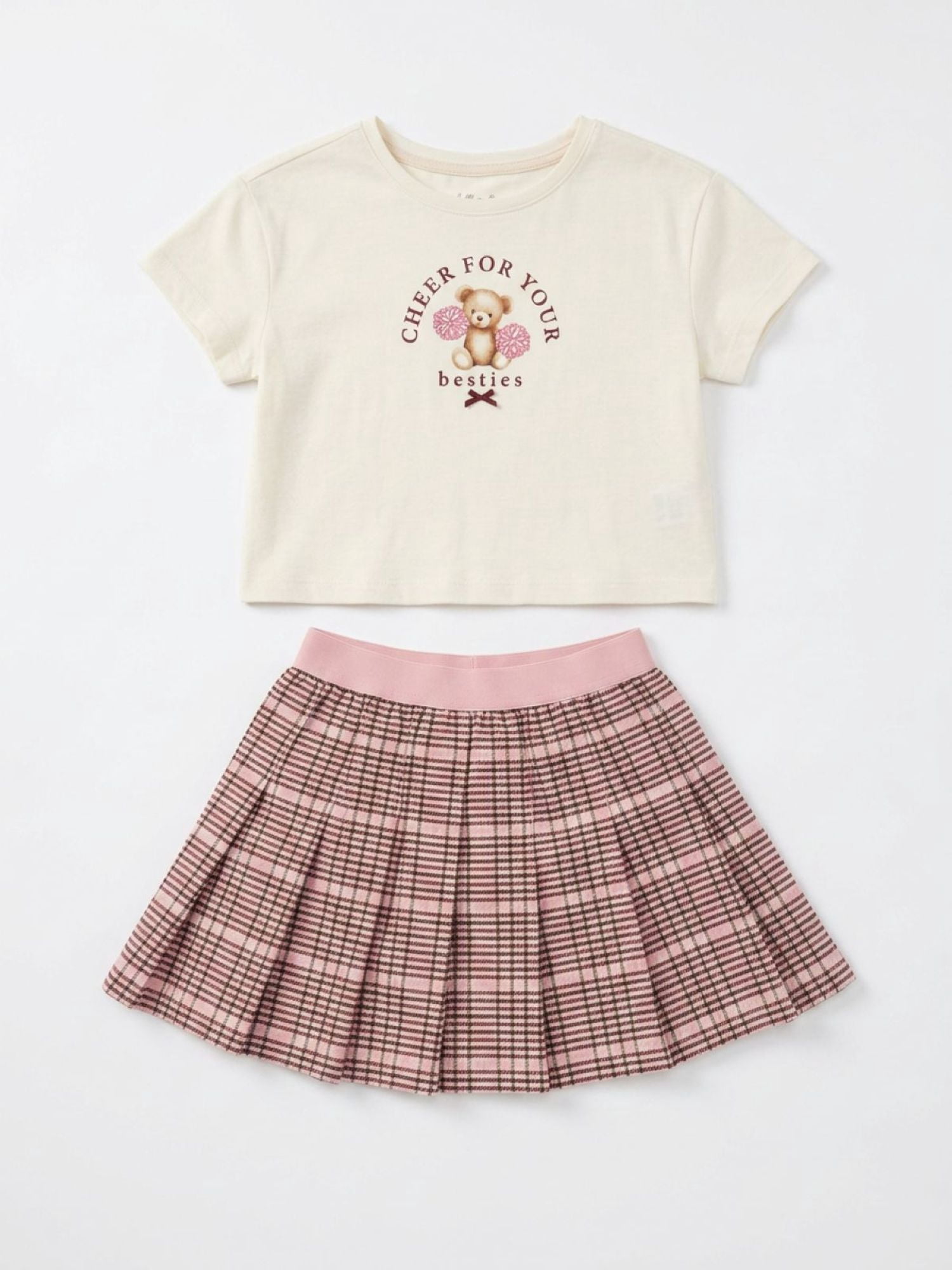 Wonder Nation Little Girls T-Shirt and Scooter Skirt Set, Sizes 4-10