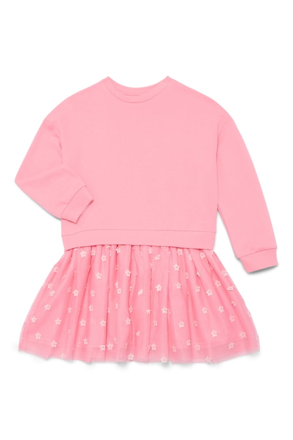 Girls Sweatshirt Dress with Long Sleeves, Sizes 4-10