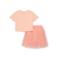 thumbnail image 1 of Wonder Nation Little Girls Boxy Tee and Tutu Skirt Set, 2-Piece, Sizes 4-10, 1 of 3