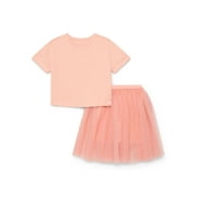 Little Girls Boxy Tee and Tutu Skirt Set, 2-Piece, Sizes 4-10