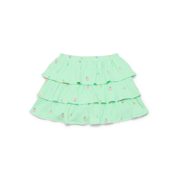 Wonder Nation Little Girls Tiered Scooter Skirt, Sizes 4-10