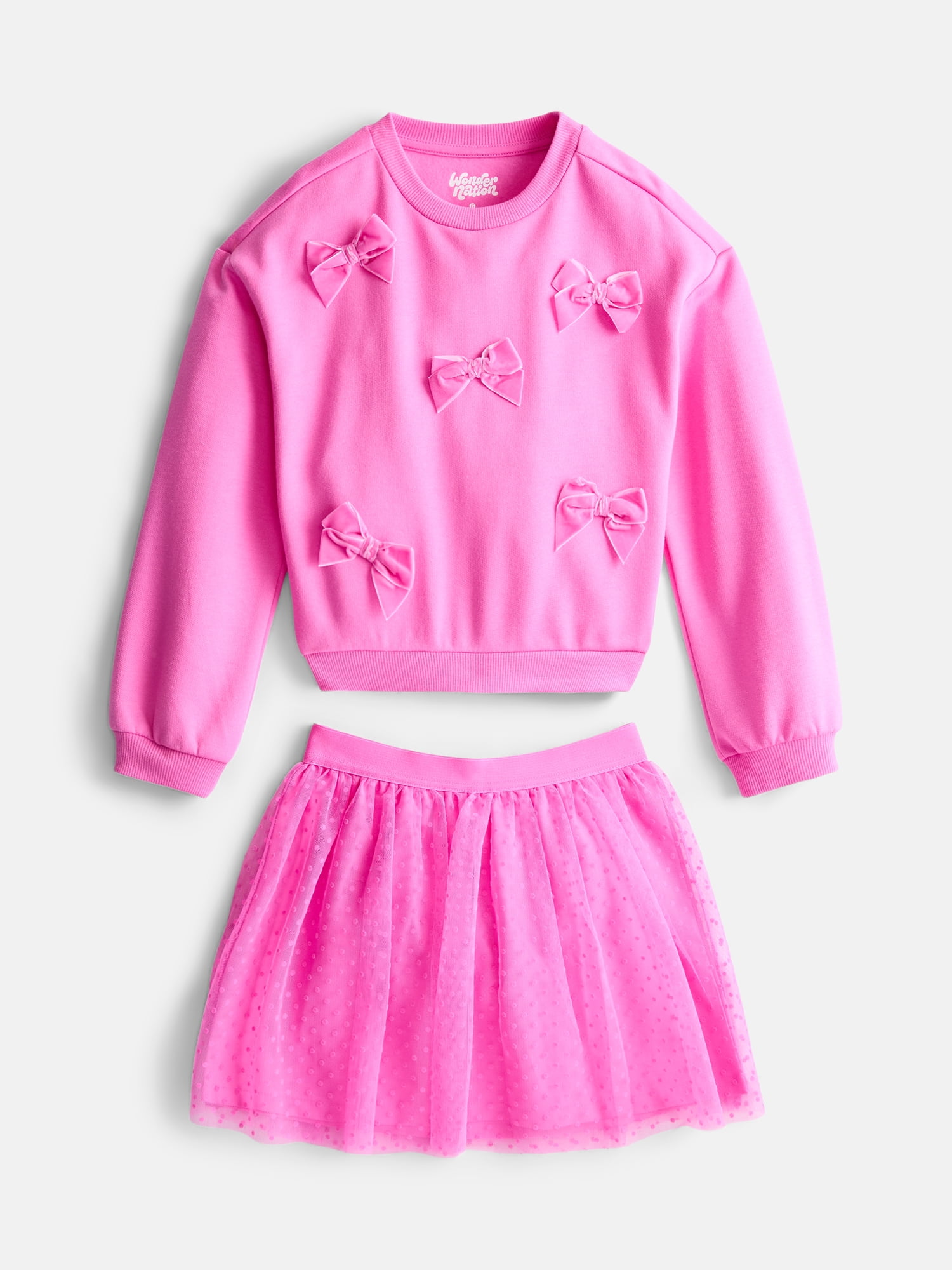 Wonder Nation Little Girl Tutu Skirt Outfit Set, 2-Piece, Sizes 4-10