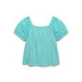 thumbnail image 1 of Wonder Nation Little Girls & Big Girls Eyelet Puff Sleeve Top, Sizes 4-18 & Plus, 1 of 3