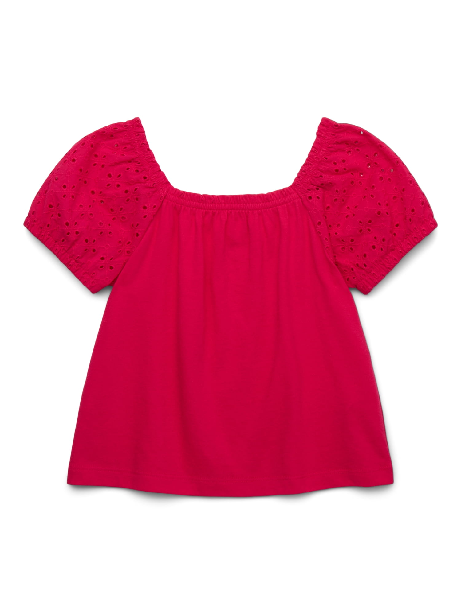 Little Girls & Big Girls Eyelet Puff Sleeve Top, Sizes 4-18 & Plus