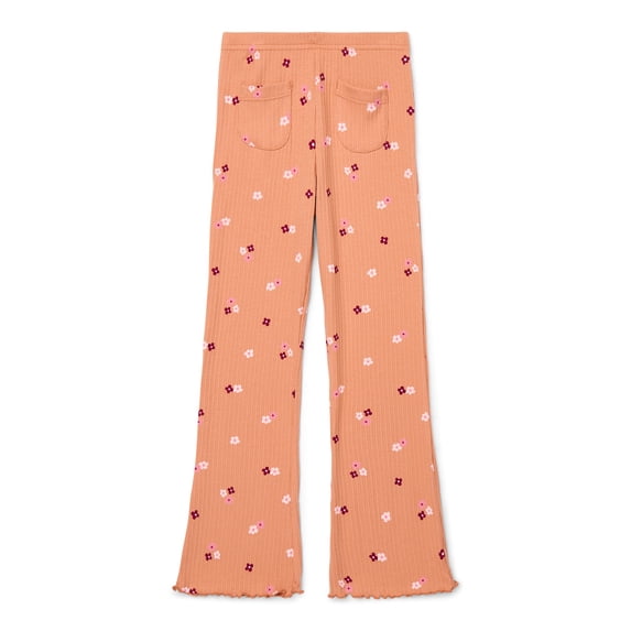 Wonder Nation Little Girls Flare Leggings with Front Patch Pockets, Sizes 4-10