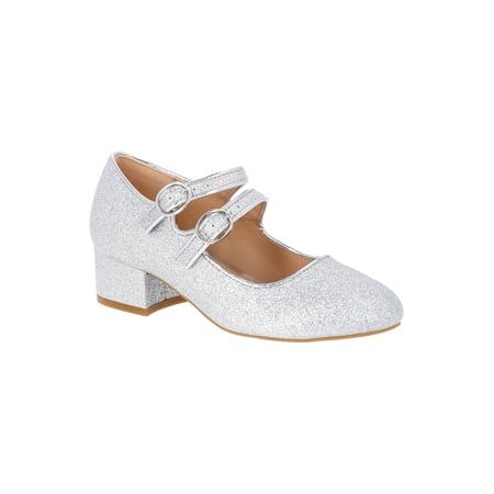 Wonder Nation Toddler, Little and Big Girls Double Strap Dress Shoes with Block Heels