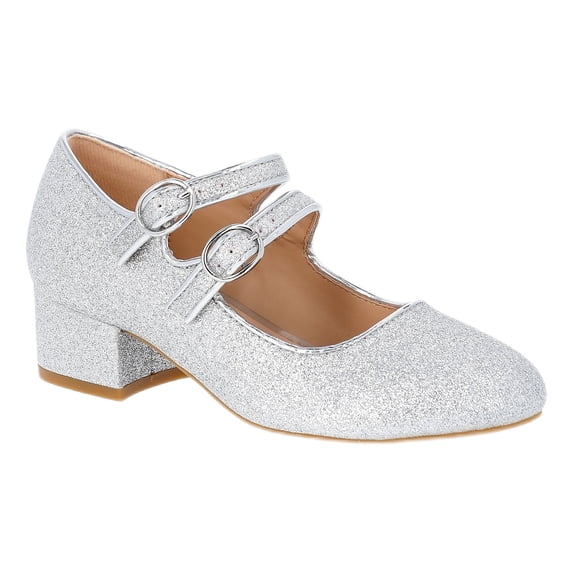 Wonder Nation Toddler, Little & Big Girls Double Strap Dress Shoes with Block Heels