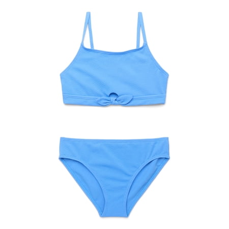 Wonder Nation Girls 2-Piece Keyhole Bikini Swimsuit, Sizes 4-18