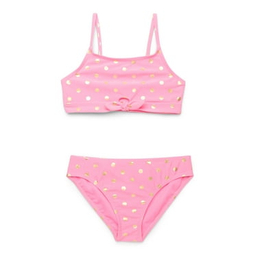 Wonder Nation Girls 2-Piece Keyhole Bikini Swimsuit, Sizes 4-18