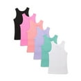 thumbnail image 1 of Wonder Nation Girls Kid Tough Ribbed Tank Top, 6-Pack, Sizes 4-18 & Plus, 1 of 7