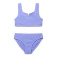 thumbnail image 1 of Wonder Nation Little Girls and Big Girls Scrunch Bikini Swimsuit with UPF 50+, 2-Piece, Sizes 4-18, 1 of 3