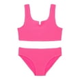 thumbnail image 1 of Wonder Nation Little Girls and Big Girls Scrunch Bikini Swimsuit with UPF 50+, 2-Piece, Sizes 4-18, 1 of 3