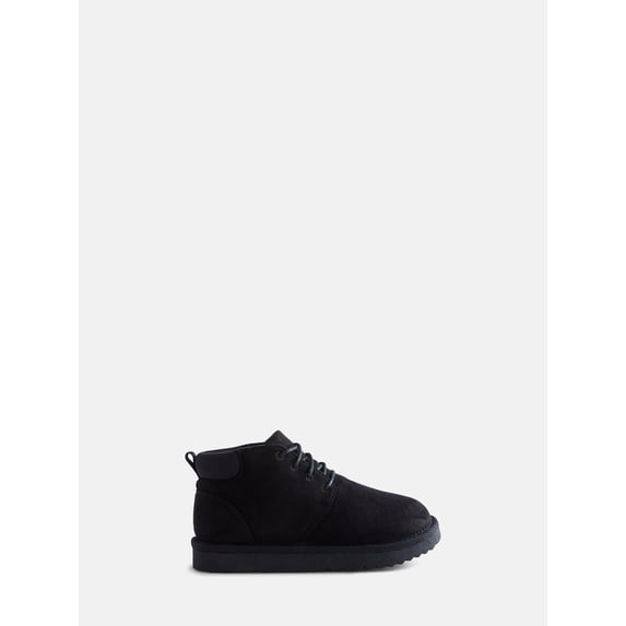Wonder Nation Boys' Lace-Up Faux Suede Slipper Booties, Medium Width