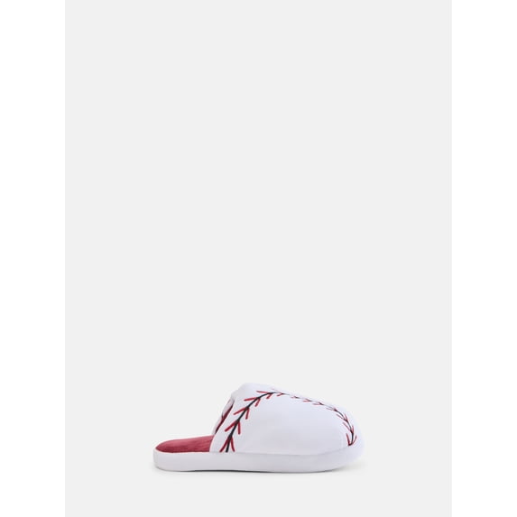 Wonder Nation Boys Baseball Sports Puffed Scuff Slippers, Medium Width
