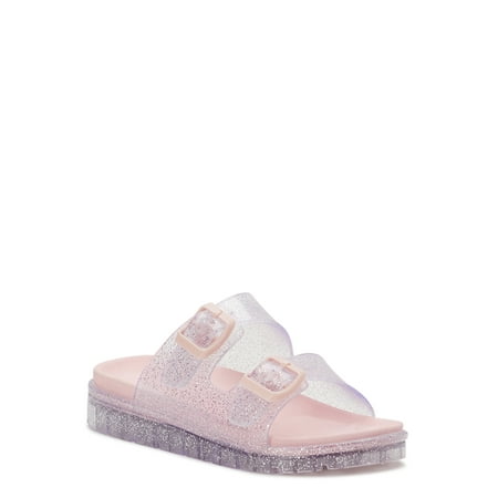 Wonder Nation Little and Big Girls Jelly Two Buckle Sandals