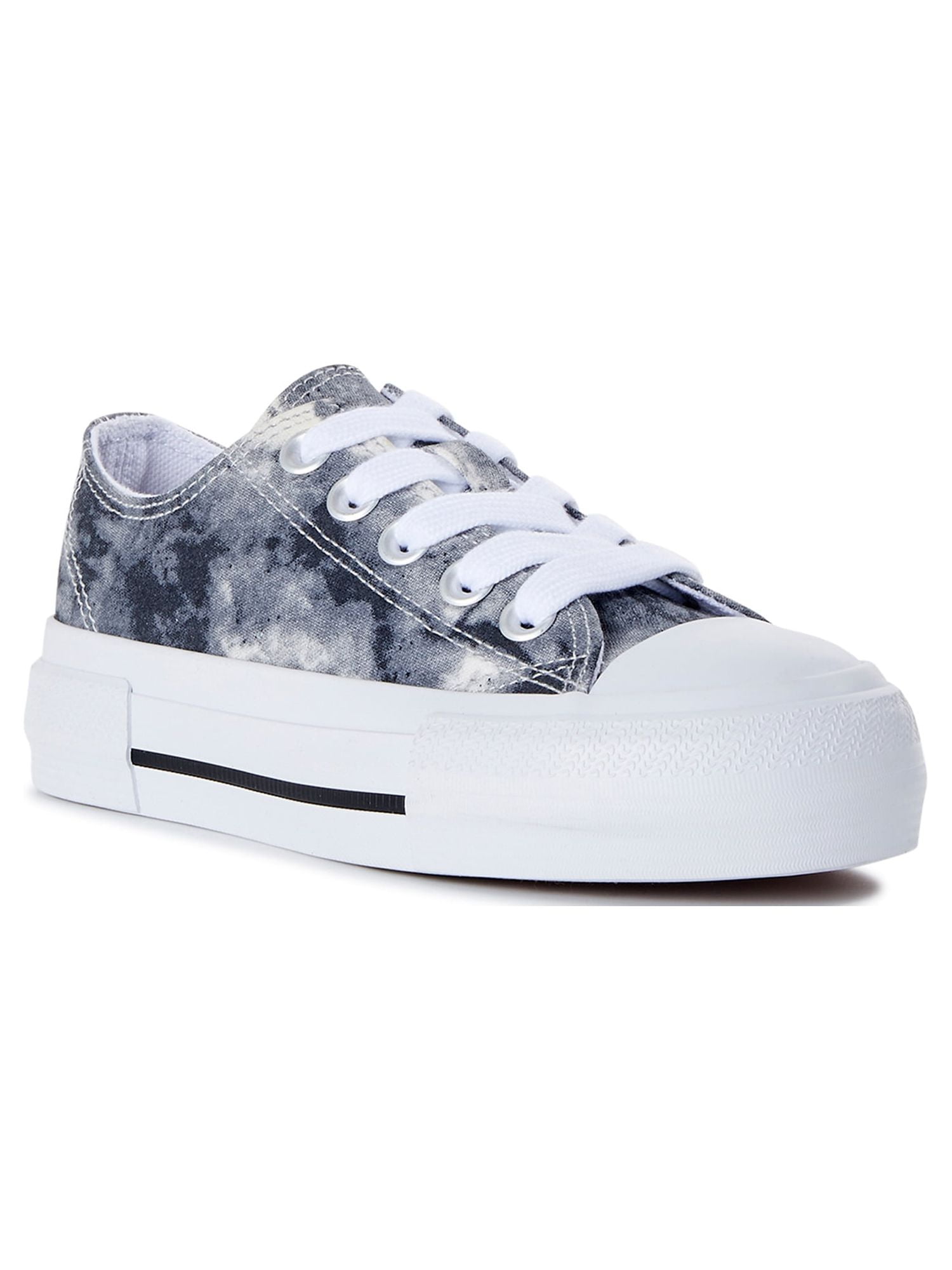 Kids Size 6 Wonder Nation platform canvas Tennis shoes tie Dye black &  white NWT