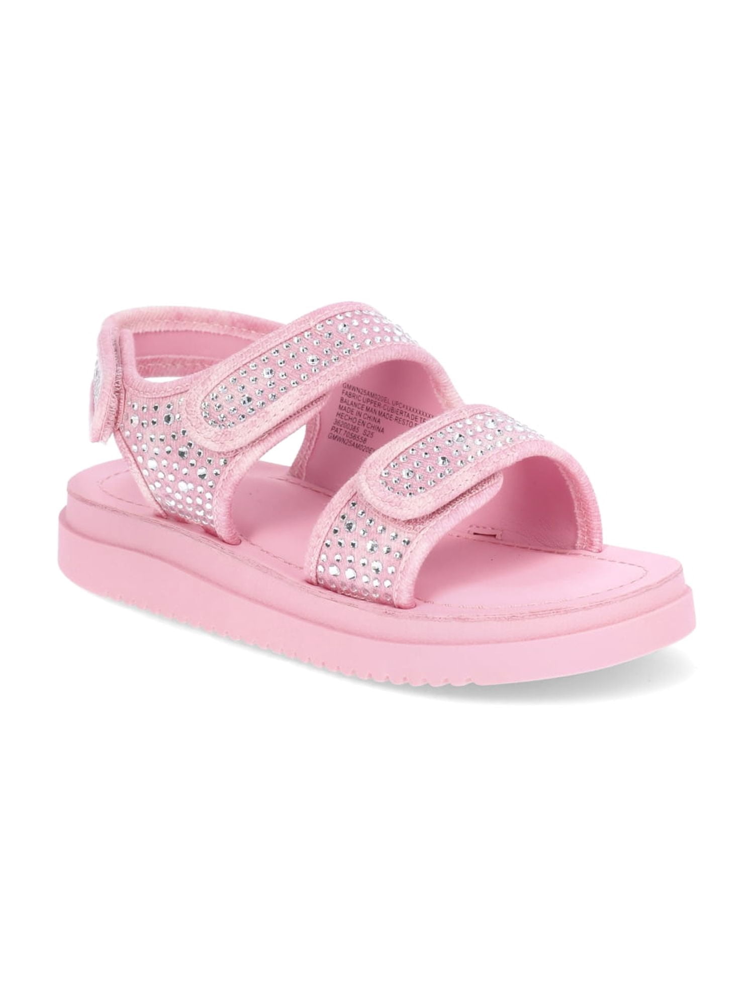 Wonder Nation Little and Big Girls’ Rhinestone Two Strap Sandals