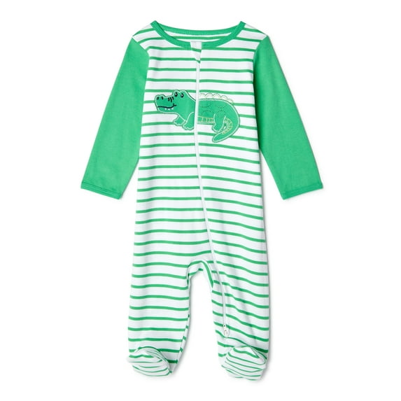 Wonder Nation Long Sleeve Crew Neck Animal Print Pajamas (Newborn) 1 Pack