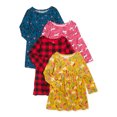 thumbnail image 1 of Wonder Nation Long Sleeve Crew Neck Fit & Flare Dress (Toddler), 4 Count, 4 Pack, 1 of 5