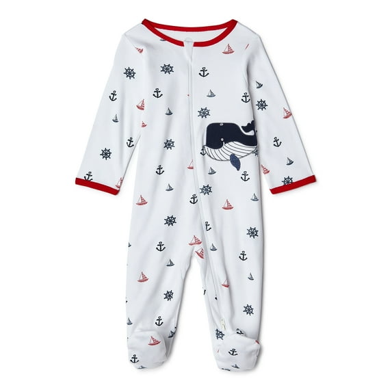Wonder Nation Long Sleeve Crew Neck Graphic Print Pajamas (Newborn) 1 Pack