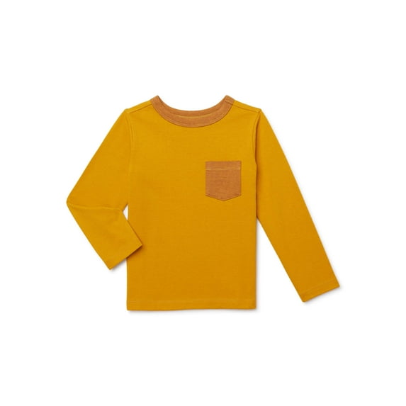 Wonder Nation Long Sleeve Pullover Crew Neck Regular T-Shirt (Toddler), 1 Pack