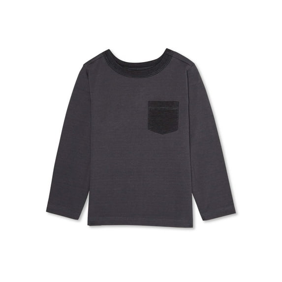 Wonder Nation Long Sleeve Pullover Crew Neck Regular T-Shirt (Toddler), 1 Pack