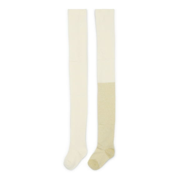 Wonder Nation Girls Lurex Tights, 2-Pack, Sizes S-L