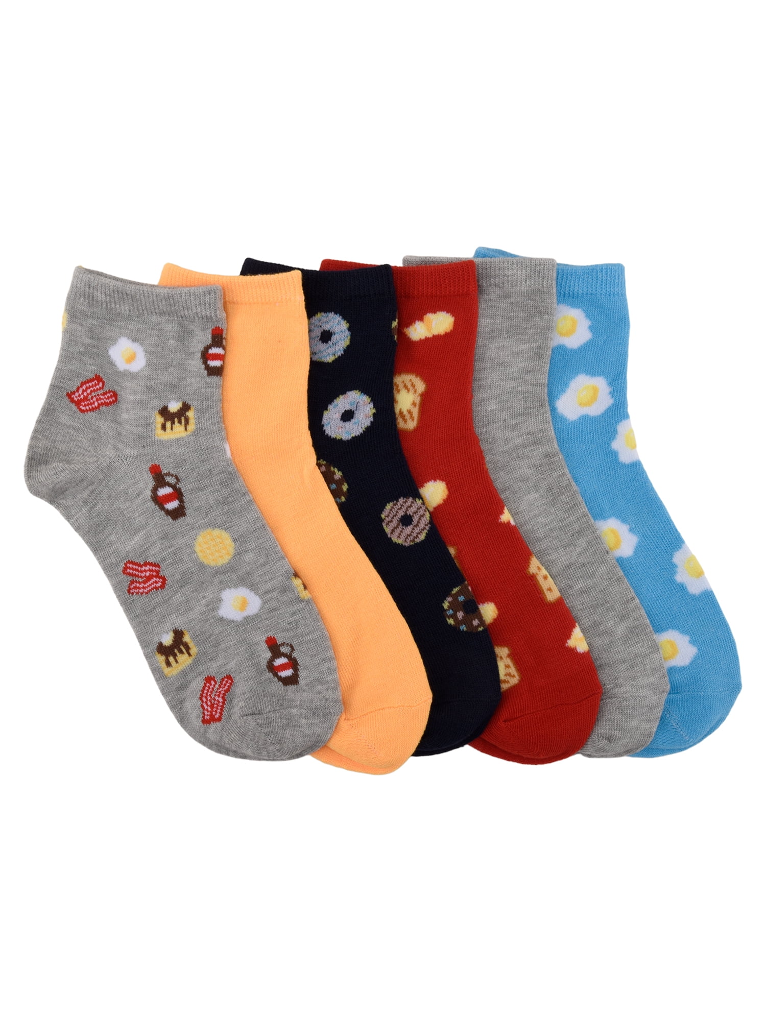Wonder Nation Mid Crew Graphic Socks, 6-Pack Boys Shoe Size S (4-8.5) - L (3-9)