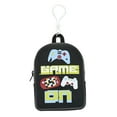 thumbnail image 1 of Wonder Nation Mini-Backpack Keychain/Bag Clip with Pouch, Black "Game On", 1 of 4