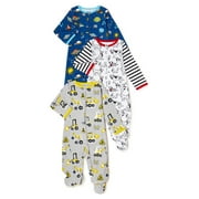 Wonder Nation Newborn Baby Boy Sleep and Play Pajamas, 3-Pack, Preemie-6/9 Months