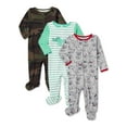 thumbnail image 1 of Wonder Nation Newborn Baby Boy Sleep and Play Pajamas, 3 Pack, Preemie-6/9 Months, 1 of 3