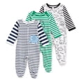 thumbnail image 1 of Wonder Nation Newborn Baby Boy Sleep and Play Pajamas, 3 Pack, Preemie-6/9 Months, 1 of 1