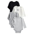 thumbnail image 1 of Wonder Nation Organic Cotton Baby 4-pack Long Sleeve Bodysuit, Sizes 0/3 Months-24 Months, 1 of 1