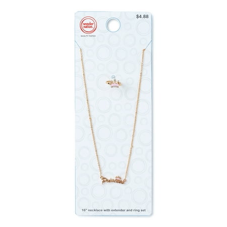 Wonder Nation Princess Necklace and Ring Set, 2-Piece
