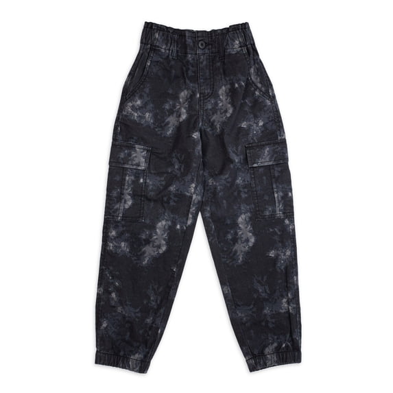 Wonder Nation Relaxed Fit Elastic Waistband Cargo Jogger Sweatpants (Girl's)
