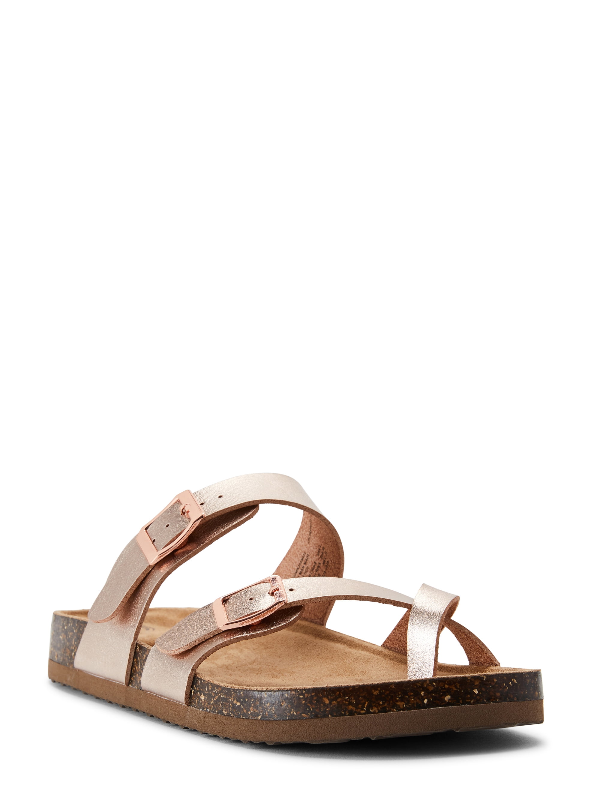 Wonder Nation Rose Gold Fashion Slide Sandal (Little Girls u0026 Big Girls) -  Walmart.com