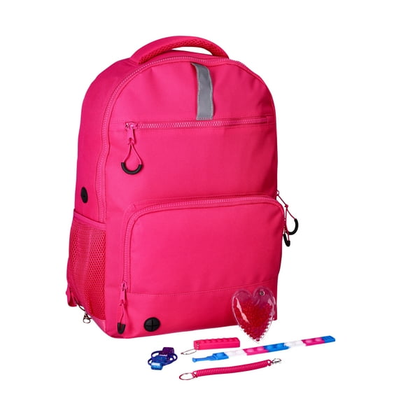 Wonder Nation Sensory Girls 17" Backpack Fuchsia Burst