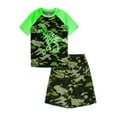 thumbnail image 1 of Wonder Nation Short Sleeve Crew Neck Camo Print Solid Pajamas (Little Boys Husky) 2 Piece Set, 1 of 4