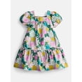 thumbnail image 1 of Wonder Nation Toddler Girls' Floral Cotton Play Dress with Short Puff Sleeves, Sizes 12M-5T, 1 of 3