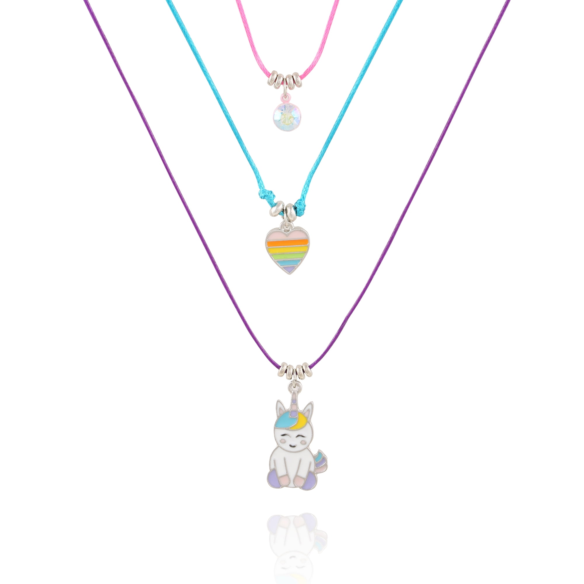 Wonder Nation Silver-Tone Trio Bright Girls Unicorn Layered Wonder Nation Silver-Tone Trio Bright Girls Unicorn Layered