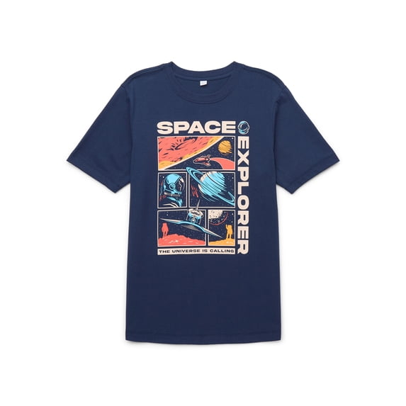 Wonder Nation Boys Space Explorer Graphic Tee, Sizes XS-XXL
