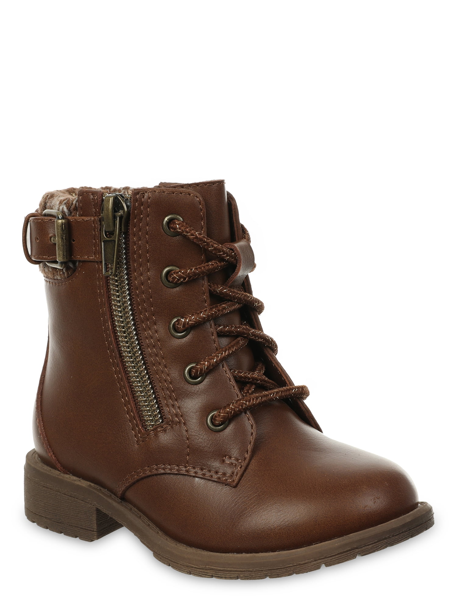 Wonder Nation Sweater Lined Lace up Moto Boot Toddler Girls