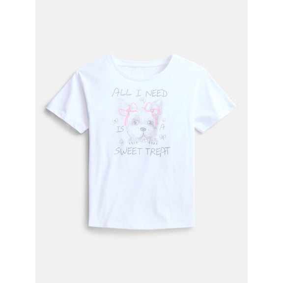 Wonder Nation Girls' Sweet Treat Graphic Tee with Short Sleeves, Sizes 4-18