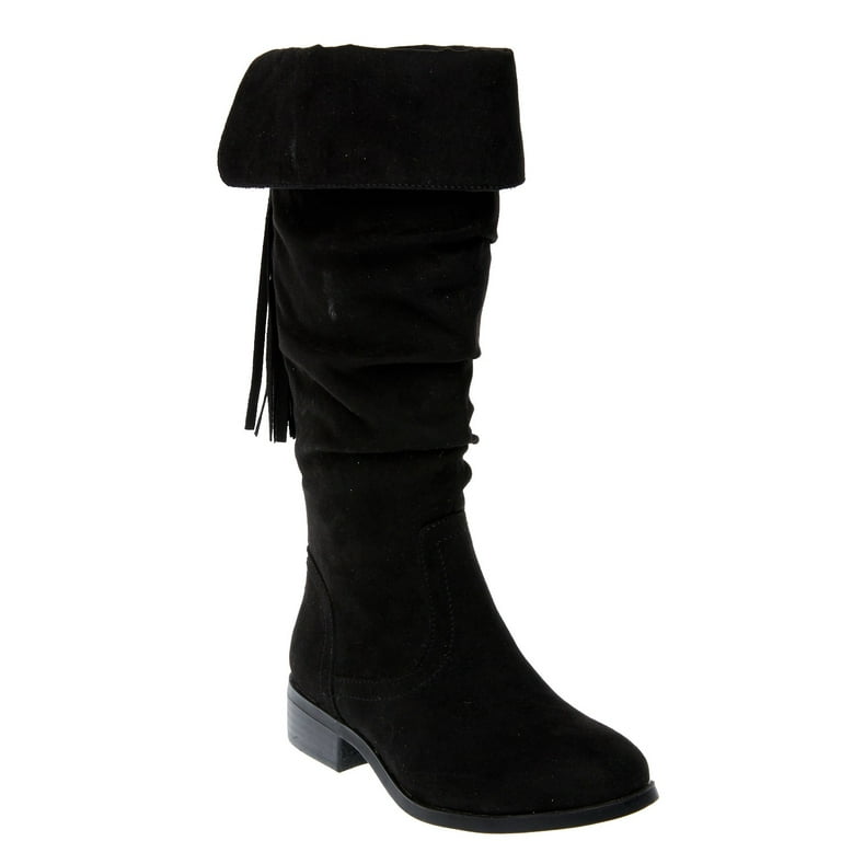 Walmart tall hot sale black boots