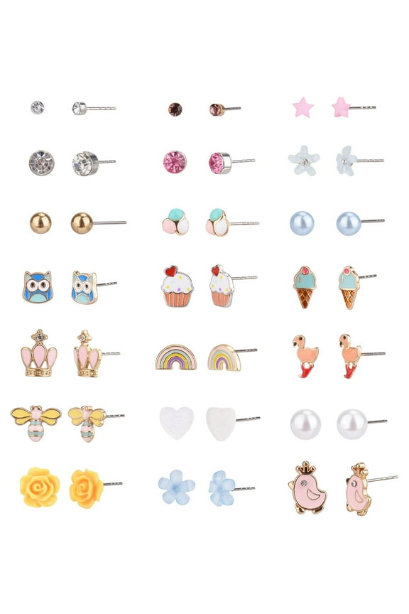 Teen Female Multi Plate 21-Pair Earring Set