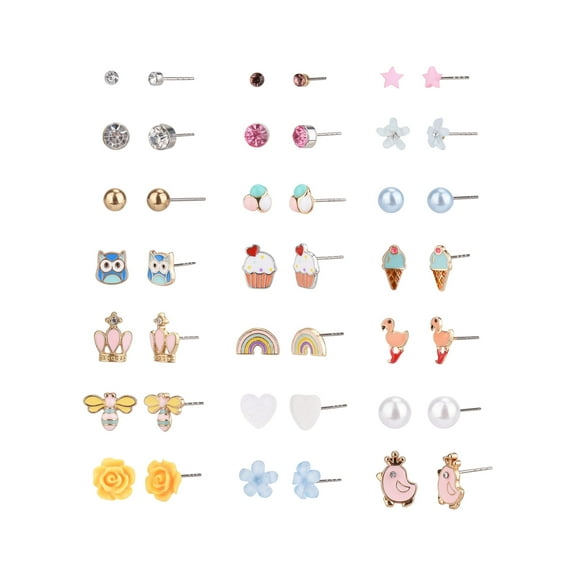 Wonder Nation Teen Female Multi Plate 21-Pair Earring Set