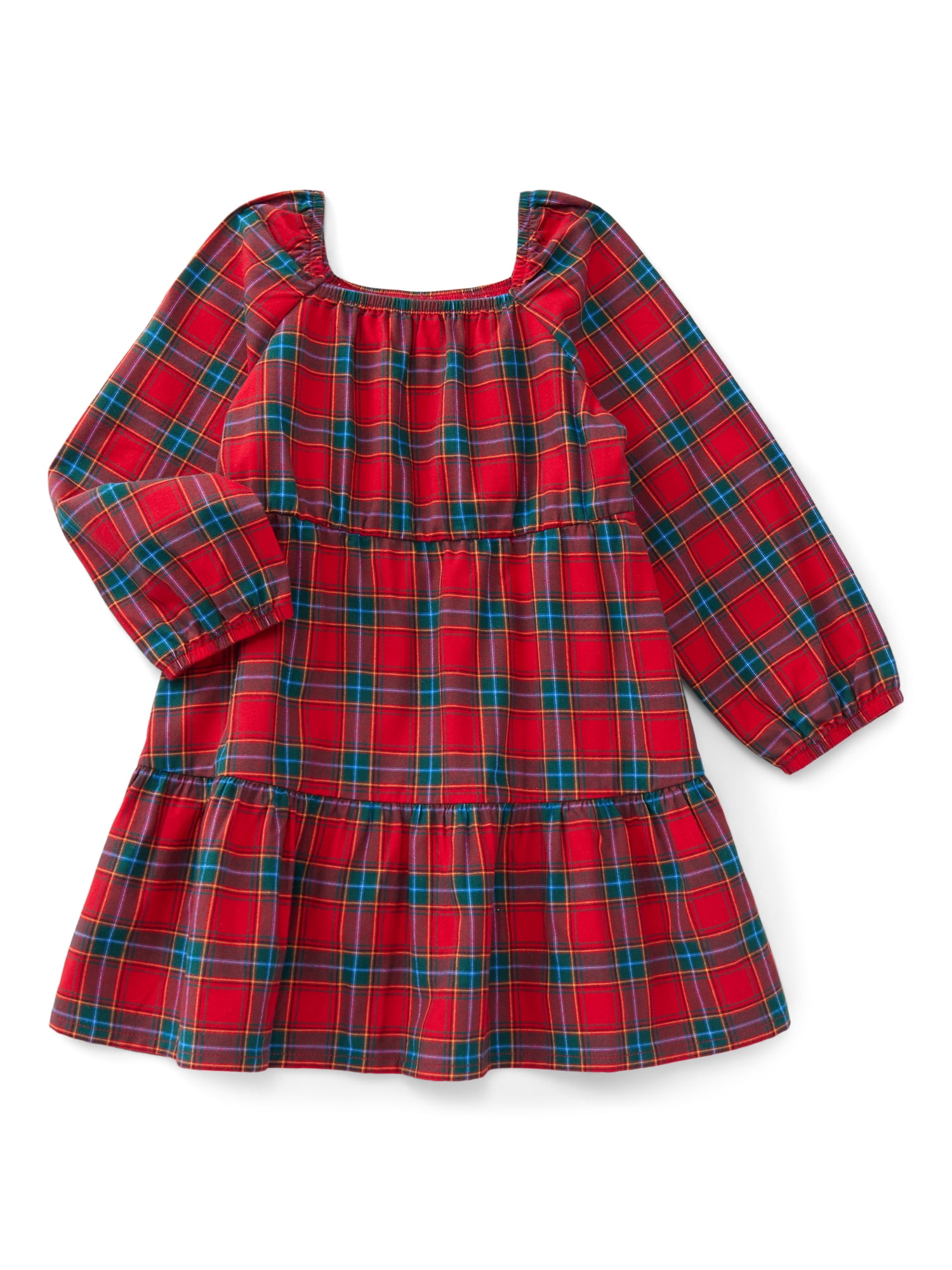 Wonder Nation Toddler Girls' Tiered Cotton Dress, Sizes 12M- 5T